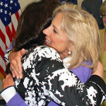 Dr. Biden hugs wife of deployed soldier