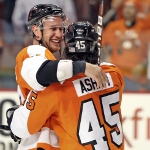 Hockey players love hugs too!