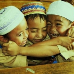 Three Kids Hugging